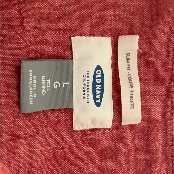 Salmon Large Tall Slim Fit Button Down - Picture 3 of 3